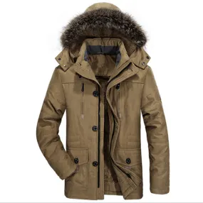 Solid Color Fleece Lined Parka Jacket (4 colors)