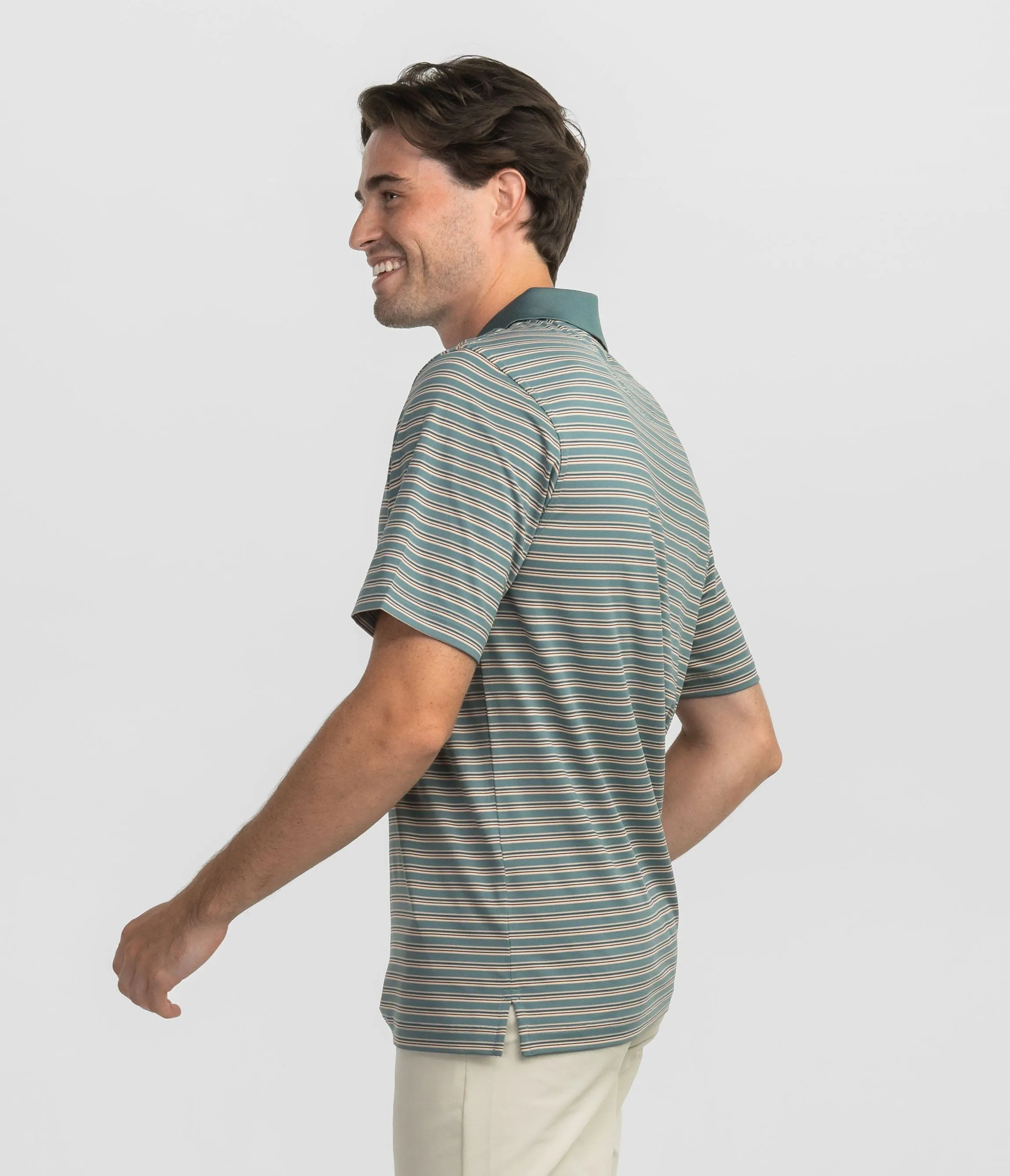 Somerset Stripe Polo - Blue Forest