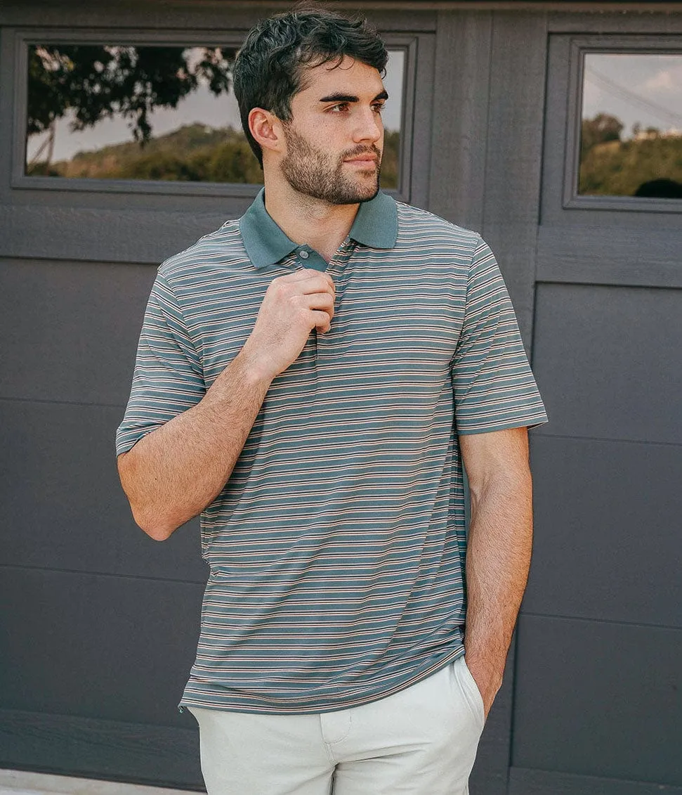 Somerset Stripe Polo - Blue Forest