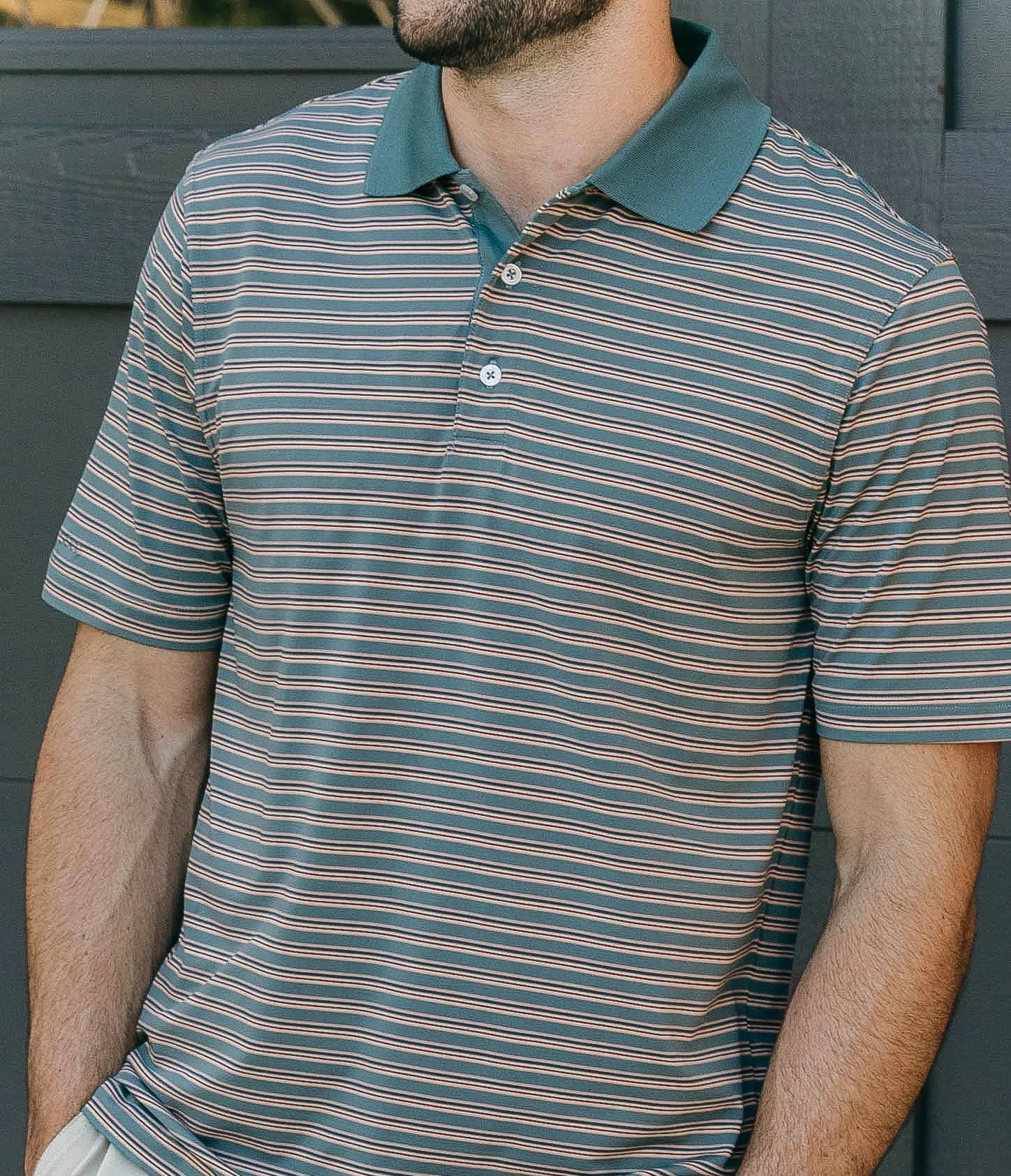 Somerset Stripe Polo - Blue Forest