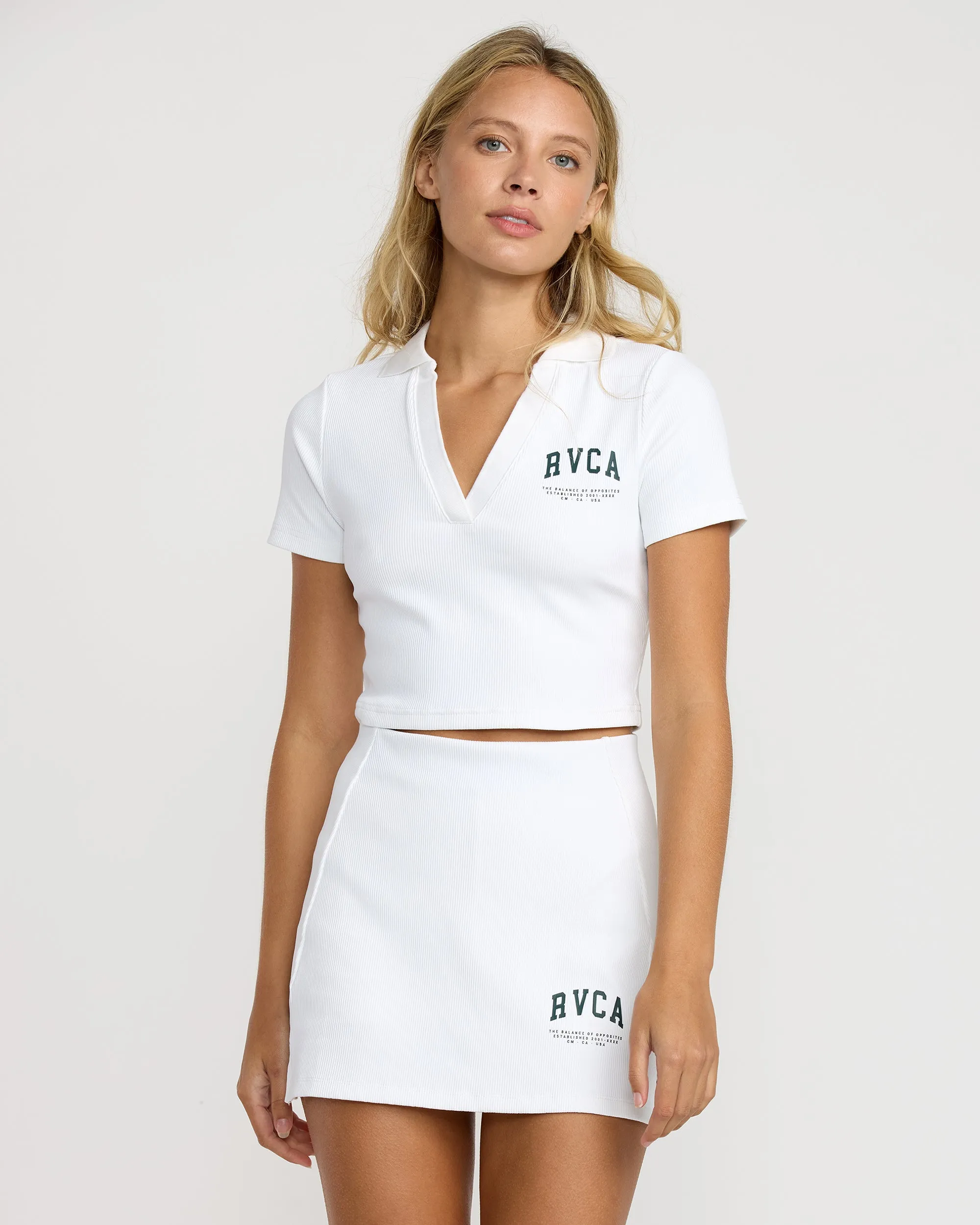 Sport Chase Cropped Polo Shirt - Whitecap