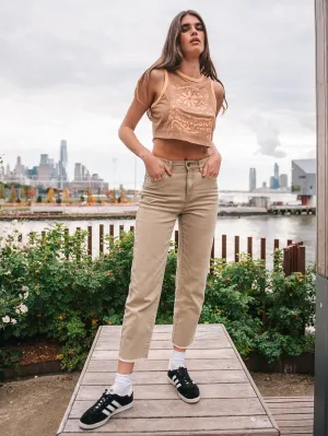 Stone Step High Rise Pants - Mocha