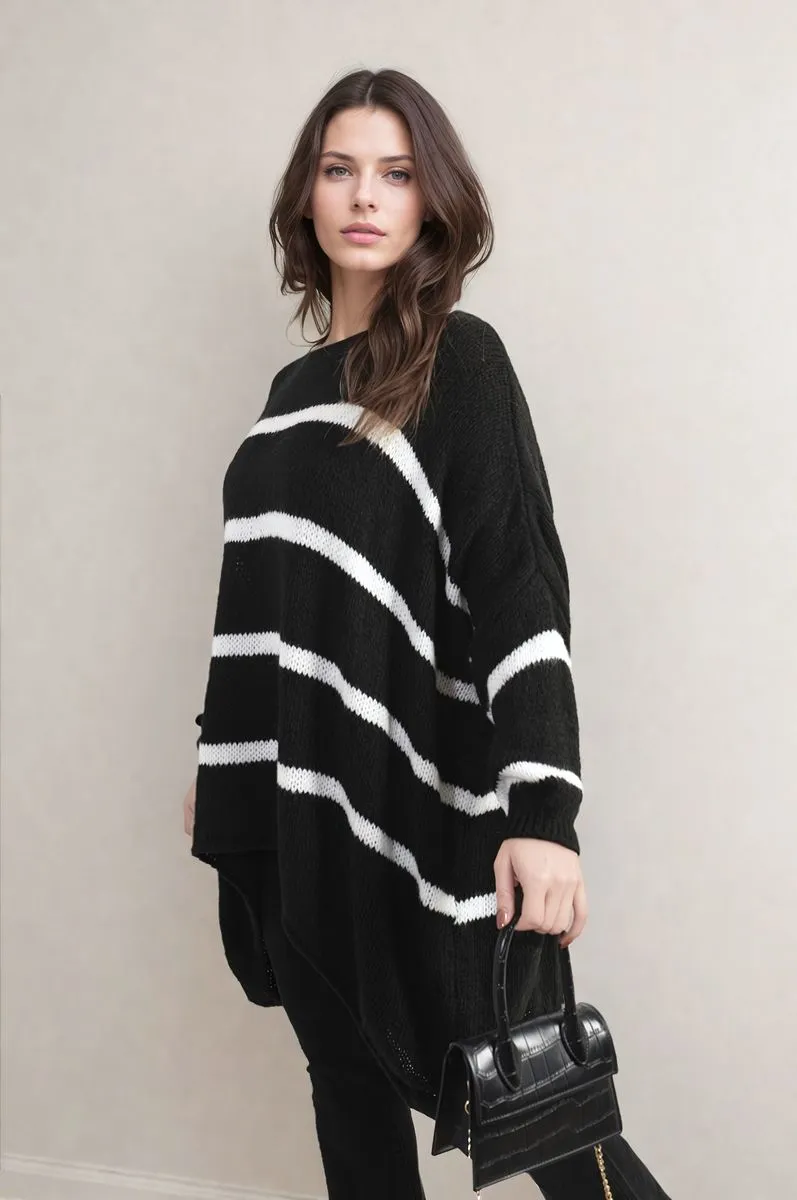 Stripe Oversized Knitted Jumper