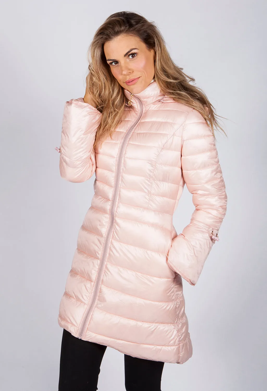 Stylish Pink Puffer Coat