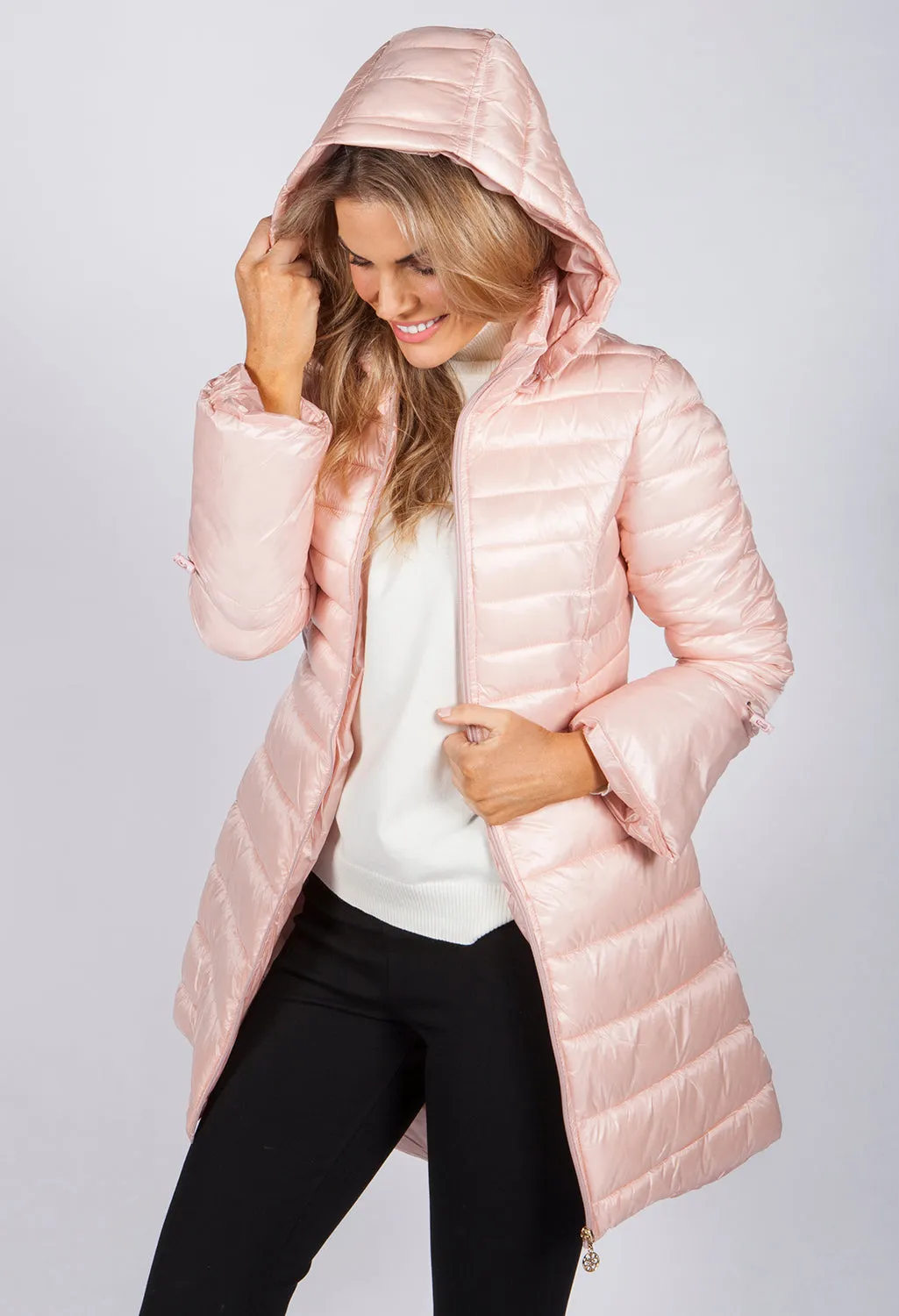 Stylish Pink Puffer Coat