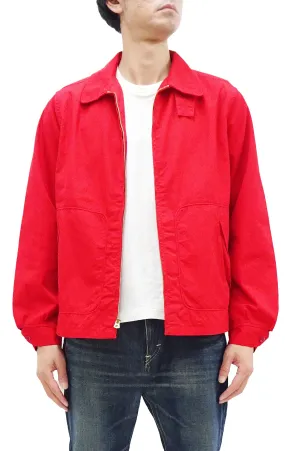 Sugar Cane Sports Jacket Men's Casual 1950s Style Lightweight Unlined Cotton Windbreaker SC15616 165 Red