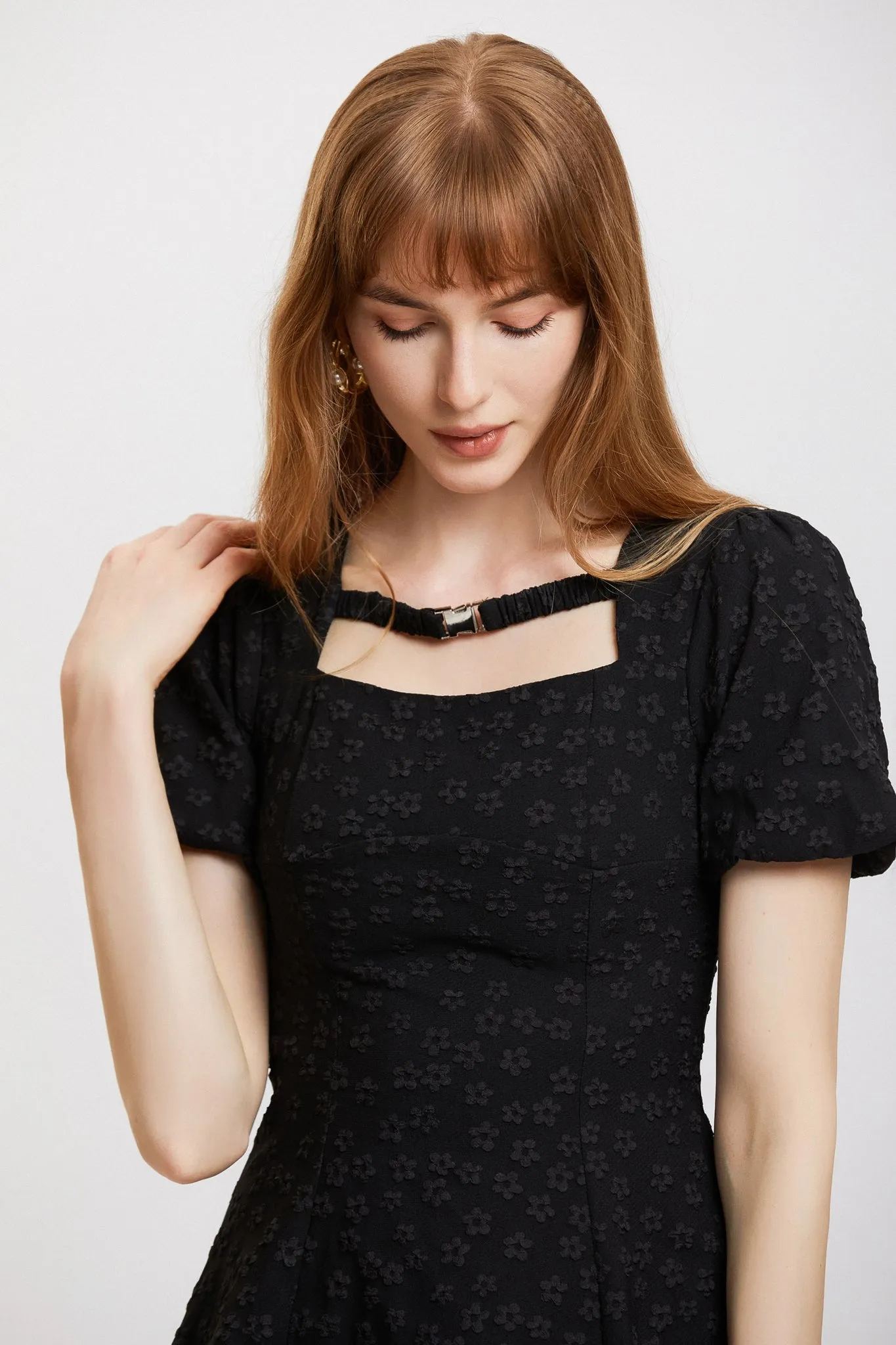 Sylphide | Rosalee Black Puff Mini Dress