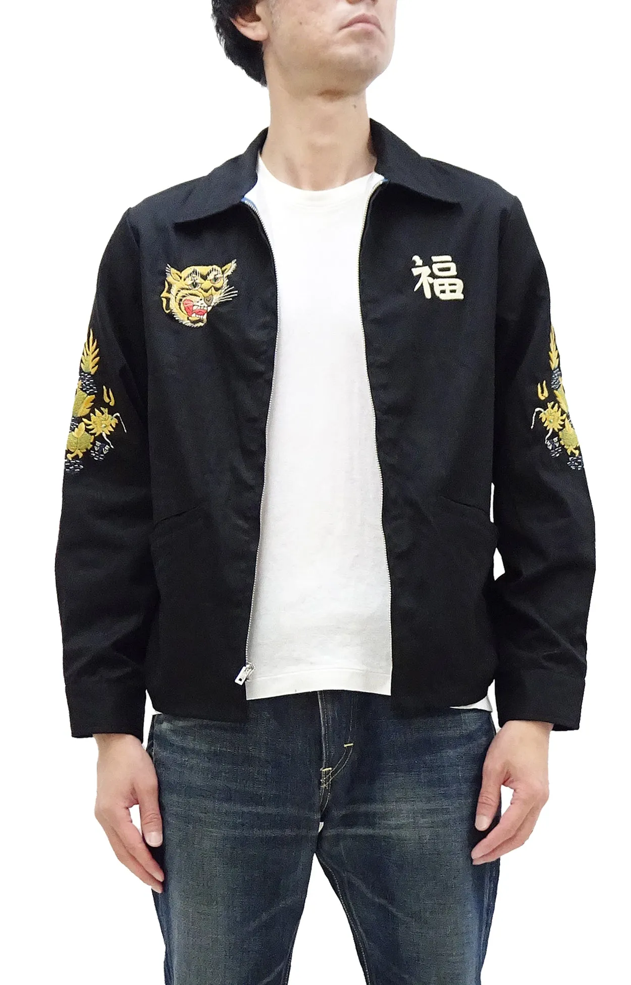 Tailor Toyo Jacket Men's US Military Embroidered Vietnam War Souvenir Tour Jacket TT15546 119 Black