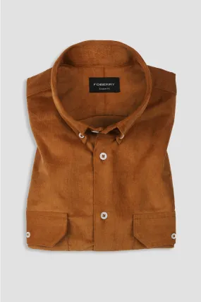 Tan Brown Corduroy Shirt