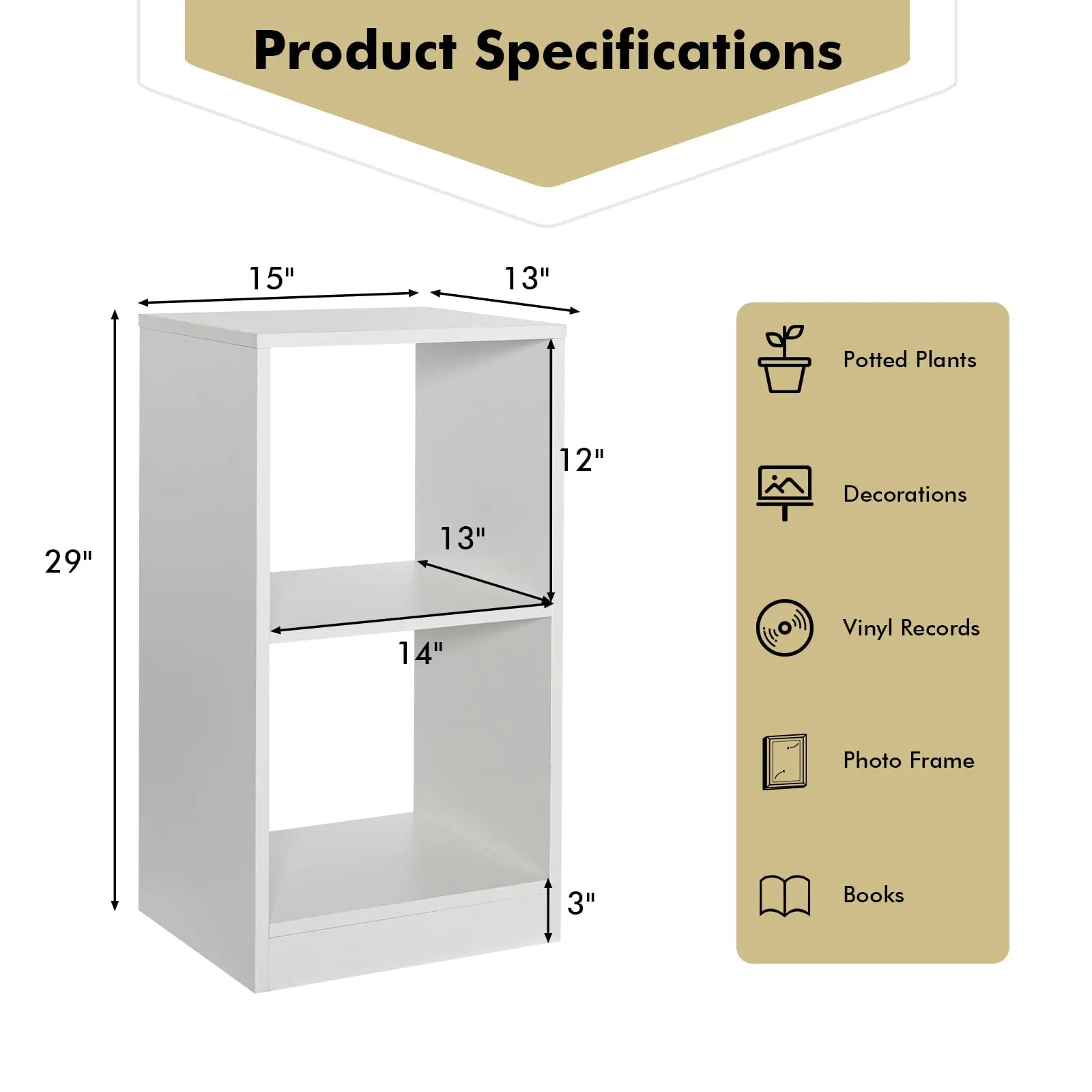 Tangkula 2 Cube Bookcase Set of 2, 2 Shelf Cube Bookshelf with Anti-toppling Device