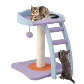 Tangkula Flower Cat Tree, Cute Cat Tower (Purple & Blue)