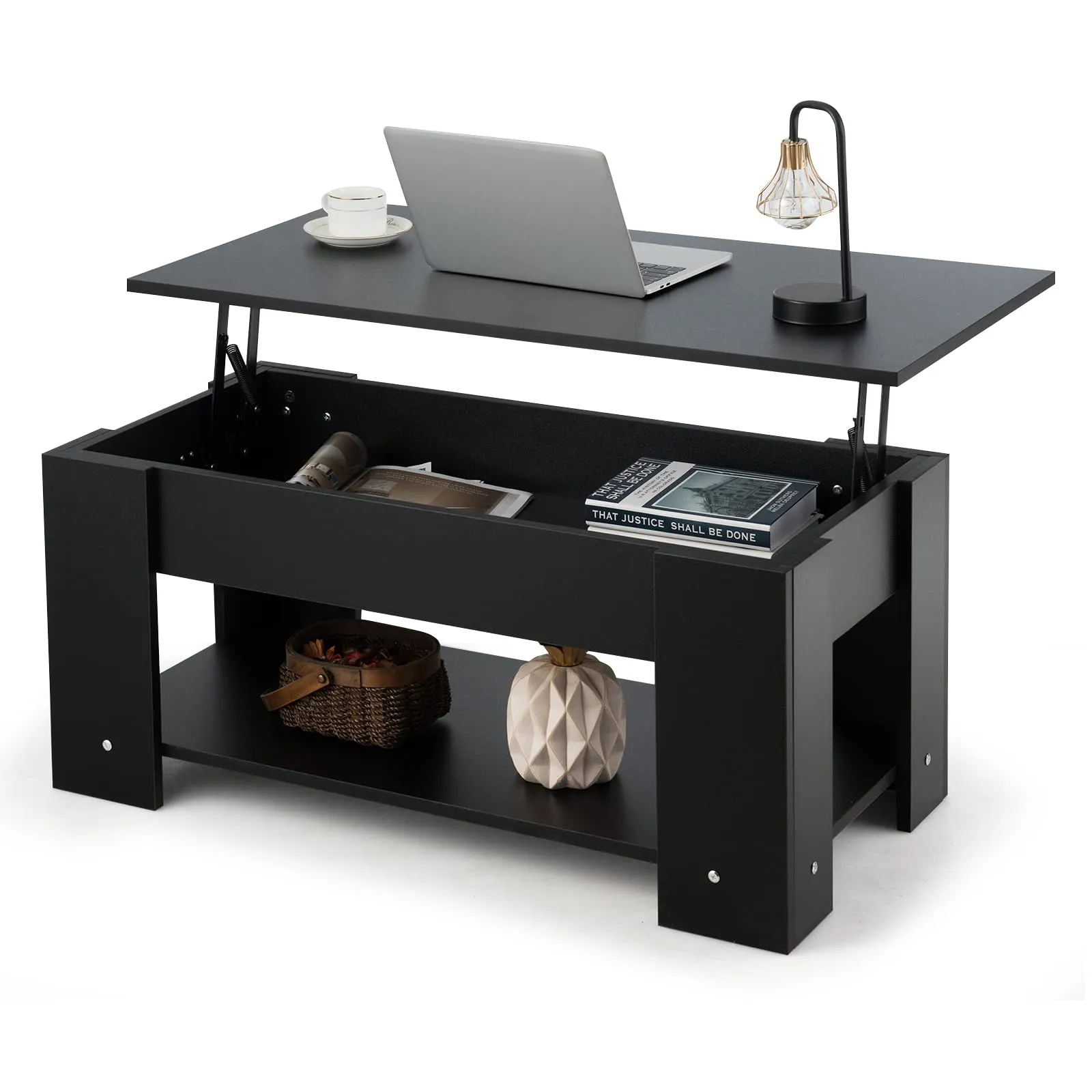 Tangkula Lift Top Coffee Table, Cocktail Table with Lift-Up Desktop