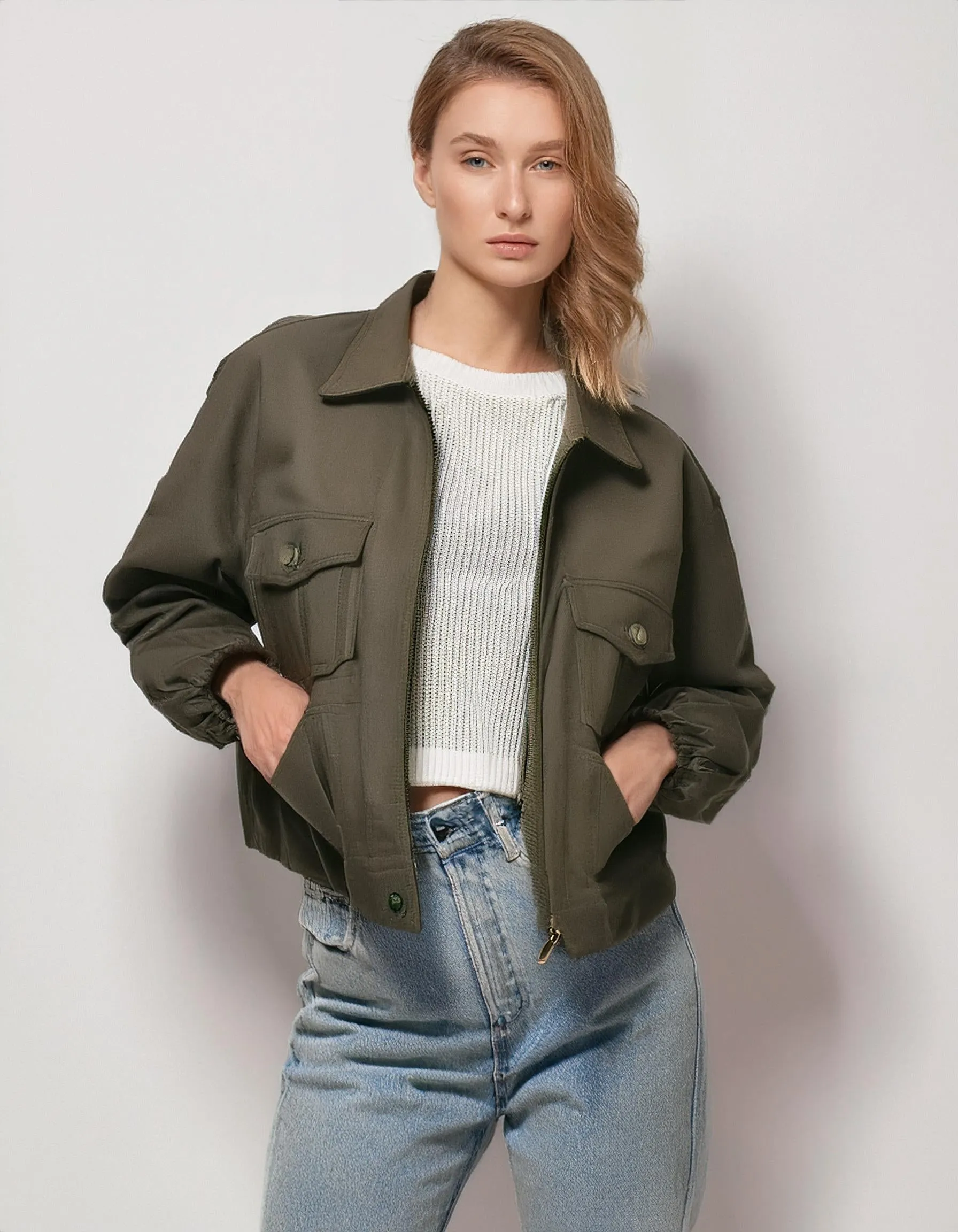 Taupe Everyday Bomber Jacket