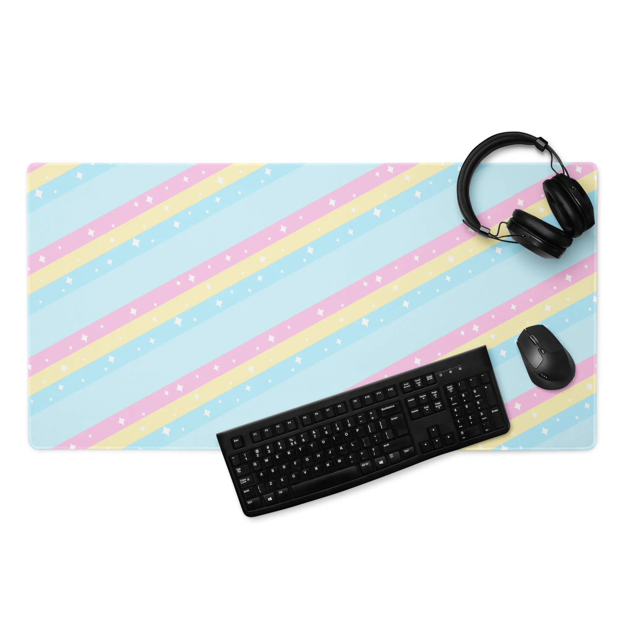 Teatime Fantasy Blue Rainbow Gaming Mouse Pad