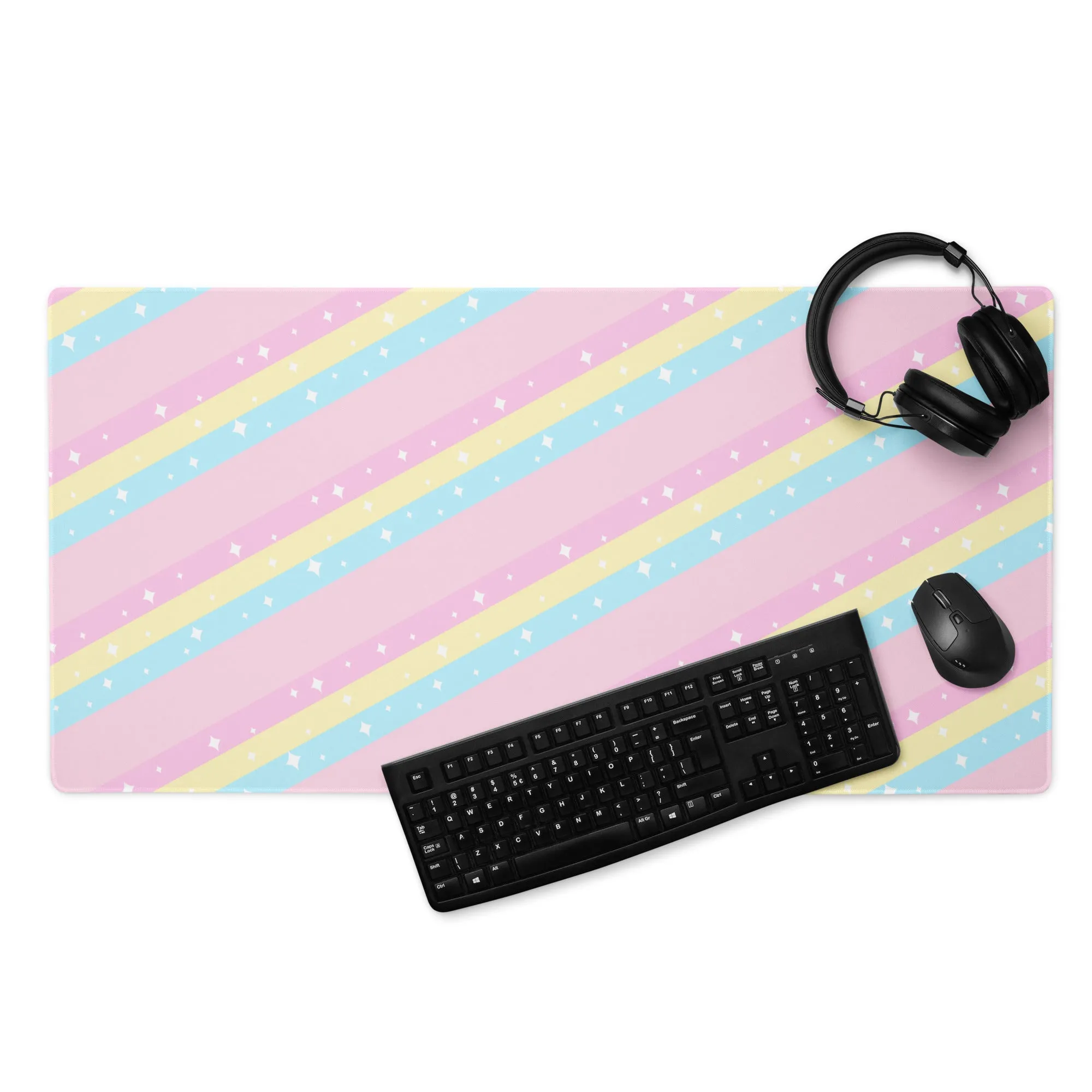 Teatime Fantasy Pink Rainbow Gaming Mouse Pad