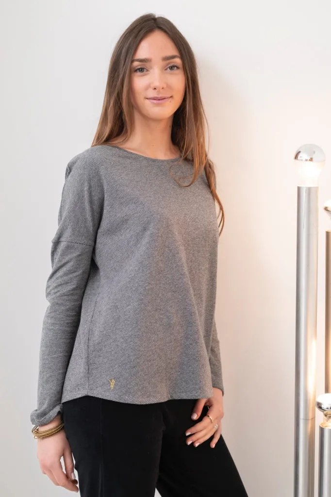 Tee shirt en coton upcyclé EXTRA SUNY FACILE anthracite