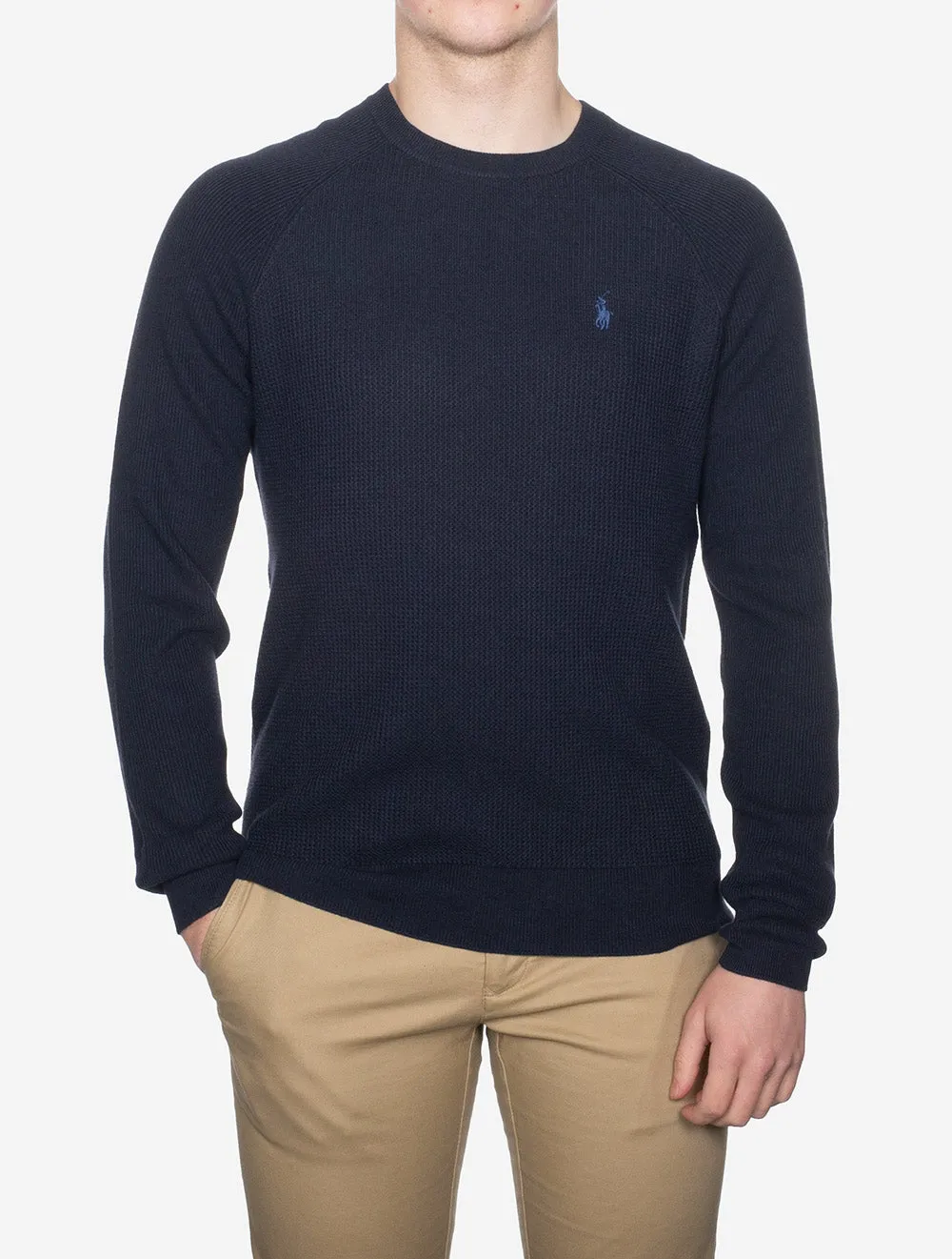 Textured Crewneck Jumper Cruise Navy