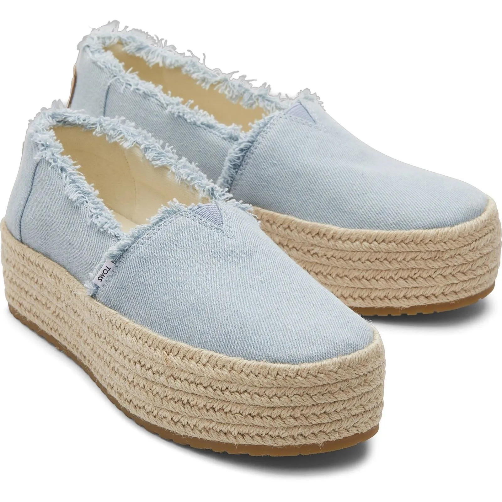 TOMS Valencia 100% Cotton Women's Pastel Blue Espadrilles