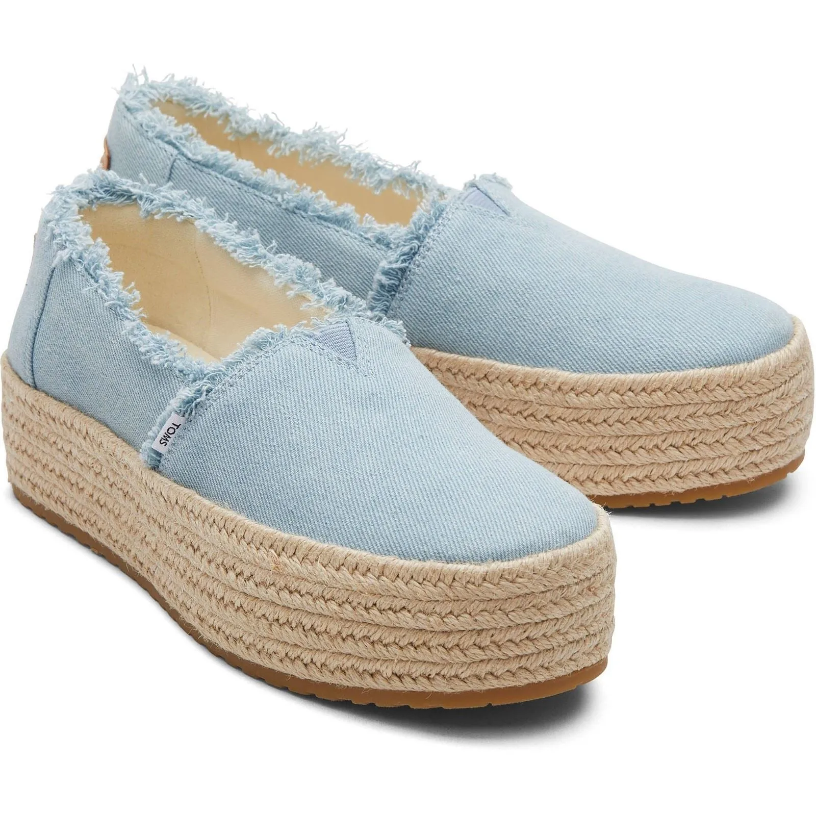 TOMS Valencia 100% Cotton Women's Pastel Blue Espadrilles