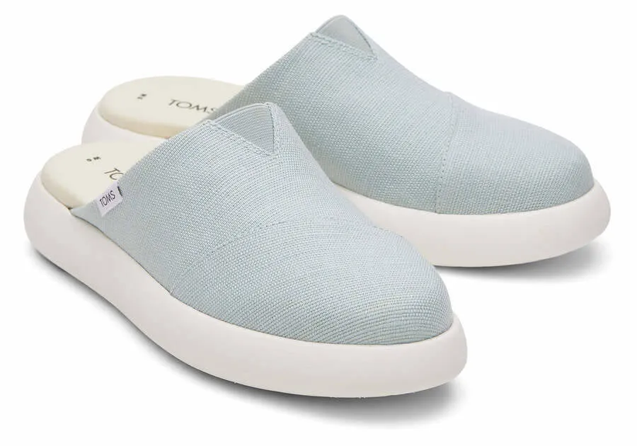 Toms Womens Alpargata Mallow Mule Pastel Blue Heritage Canvas