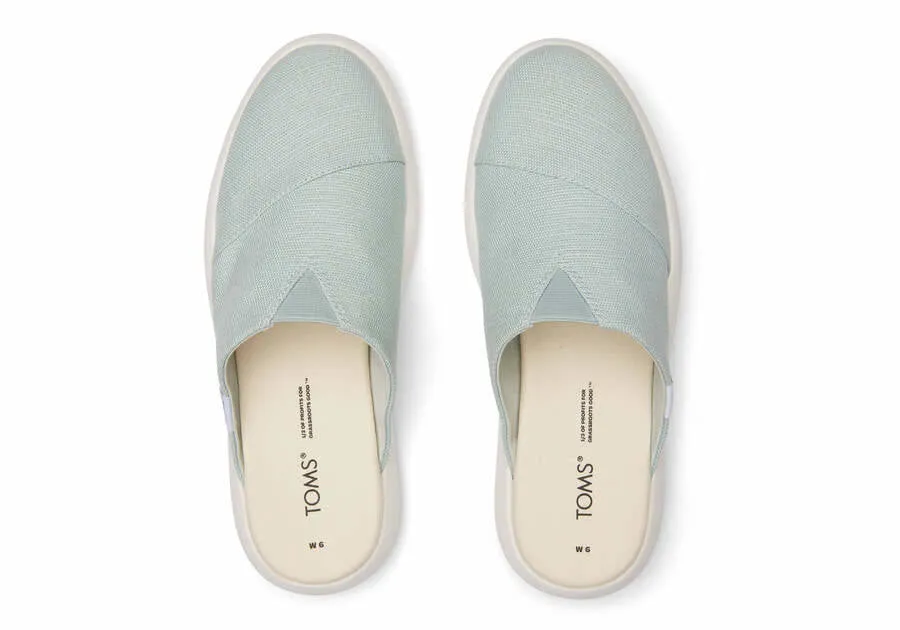 Toms Womens Alpargata Mallow Mule Pastel Blue Heritage Canvas