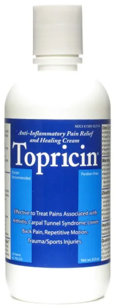 TOPRICIN - Pain Relief and Healing Cream - 8 fl. oz. (238 ml)