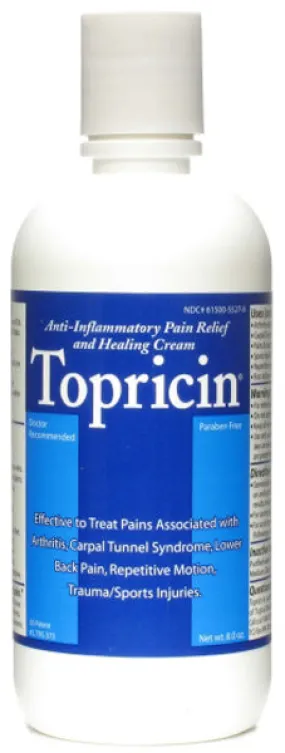 TOPRICIN - Pain Relief and Healing Cream - 8 fl. oz. (238 ml)