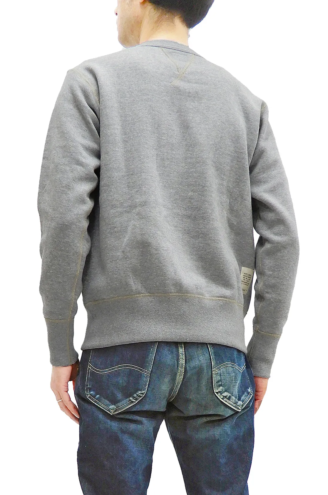 TOYS McCOY Sweatshirt Men's Casual Plain Sweat Shirt Loop-wheeled Vintage Style TMC2373 020 Heather-Gray