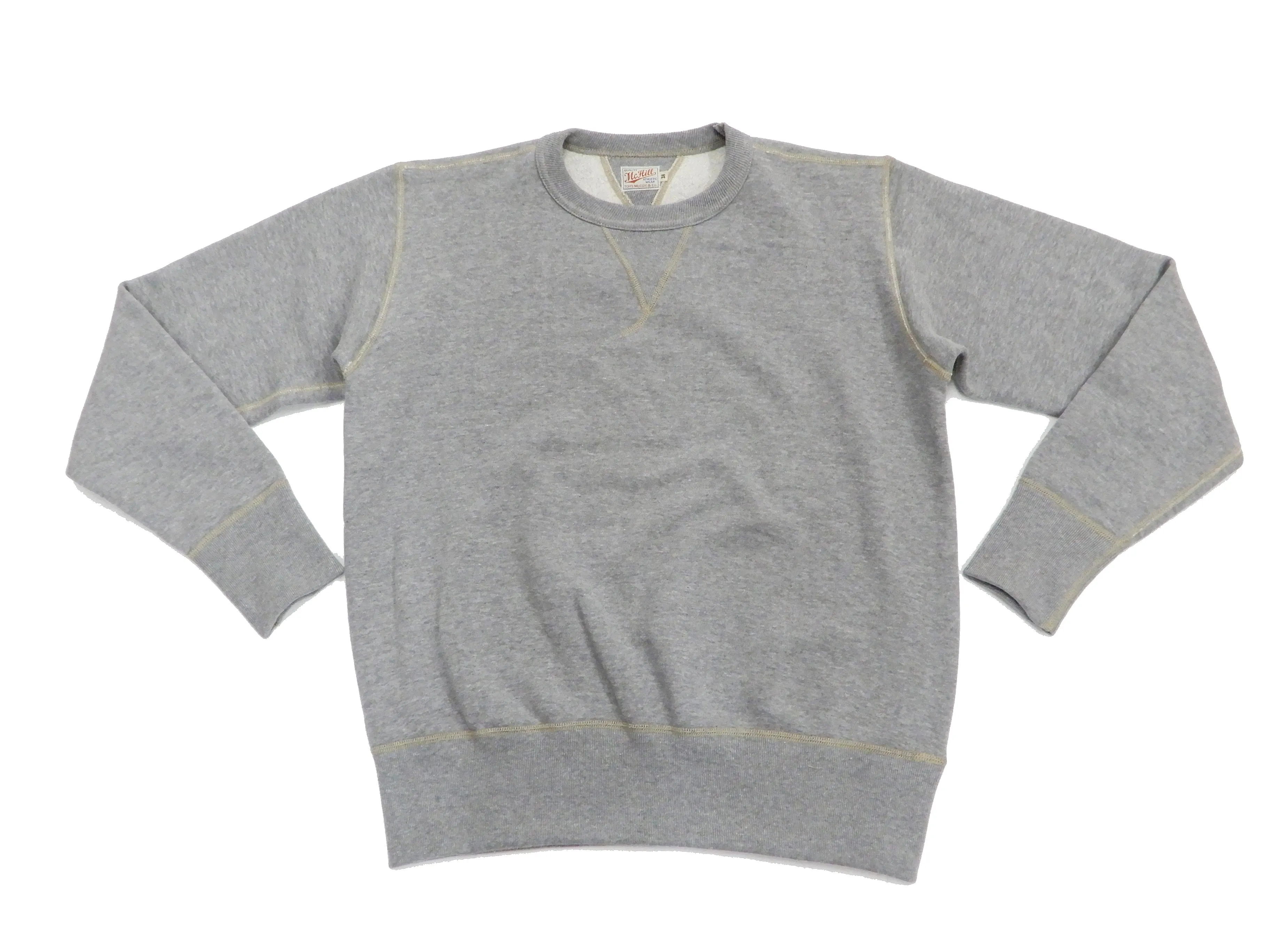 TOYS McCOY Sweatshirt Men's Casual Plain Sweat Shirt Loop-wheeled Vintage Style TMC2373 020 Heather-Gray