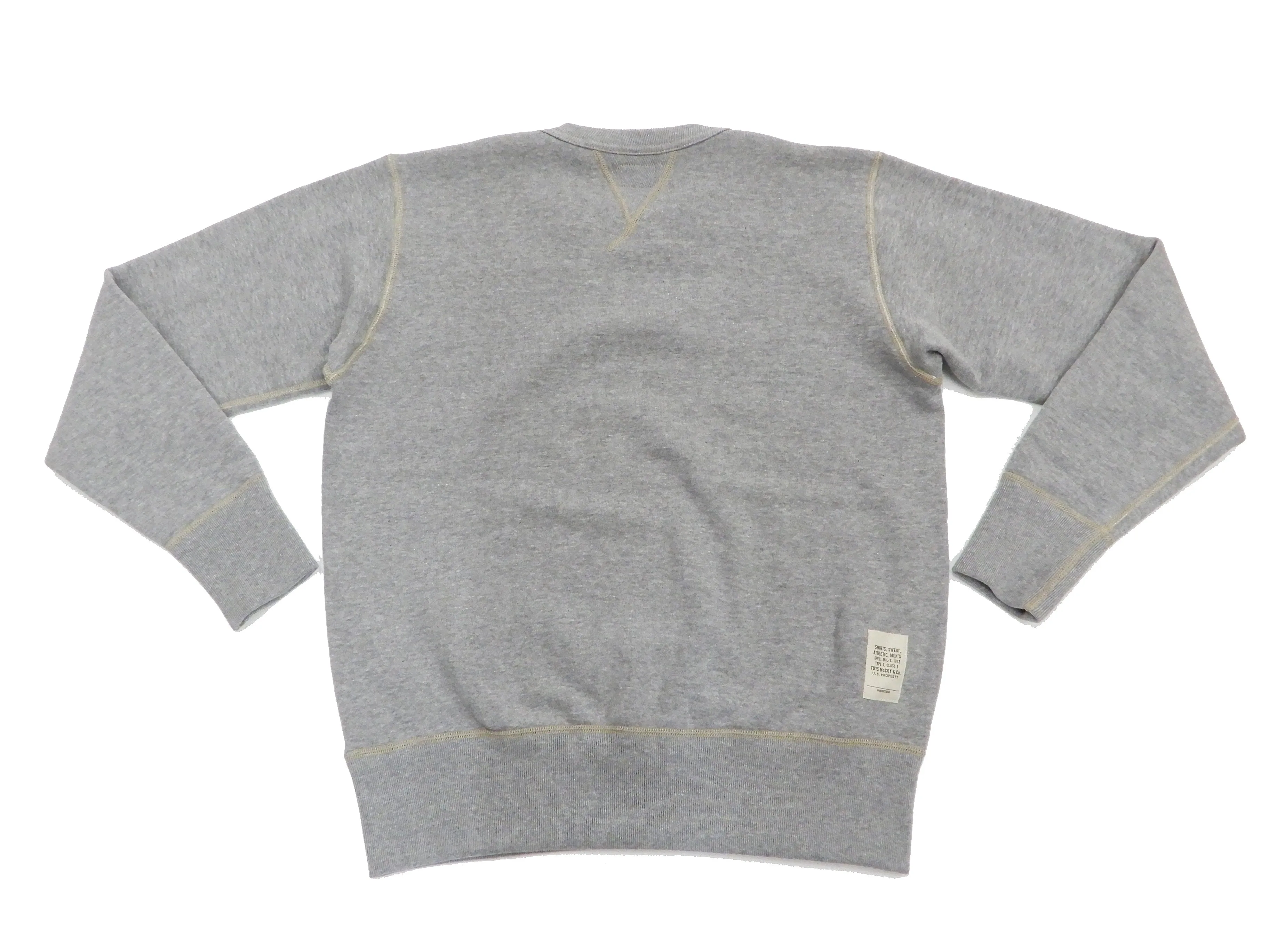 TOYS McCOY Sweatshirt Men's Casual Plain Sweat Shirt Loop-wheeled Vintage Style TMC2373 020 Heather-Gray