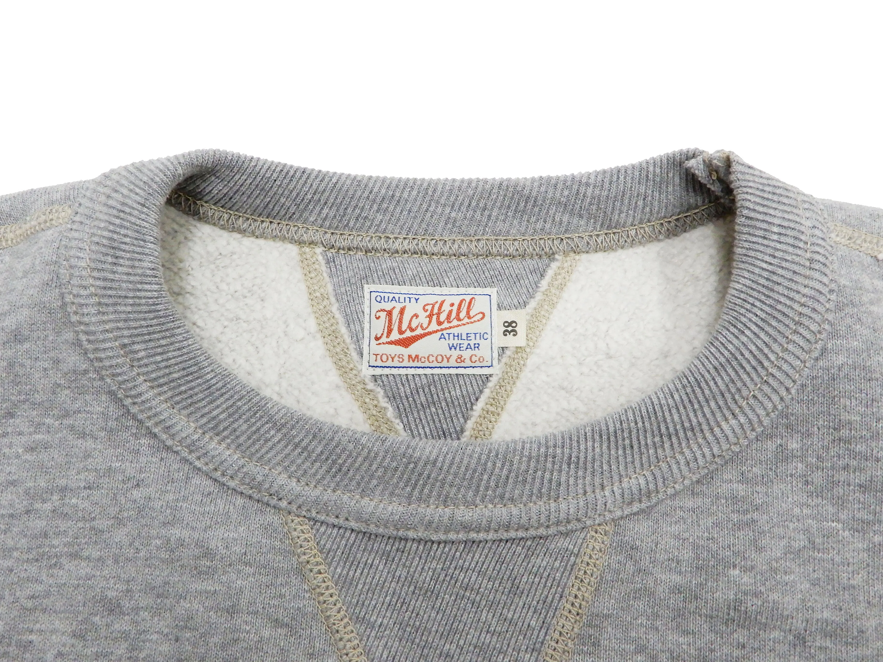 TOYS McCOY Sweatshirt Men's Casual Plain Sweat Shirt Loop-wheeled Vintage Style TMC2373 020 Heather-Gray