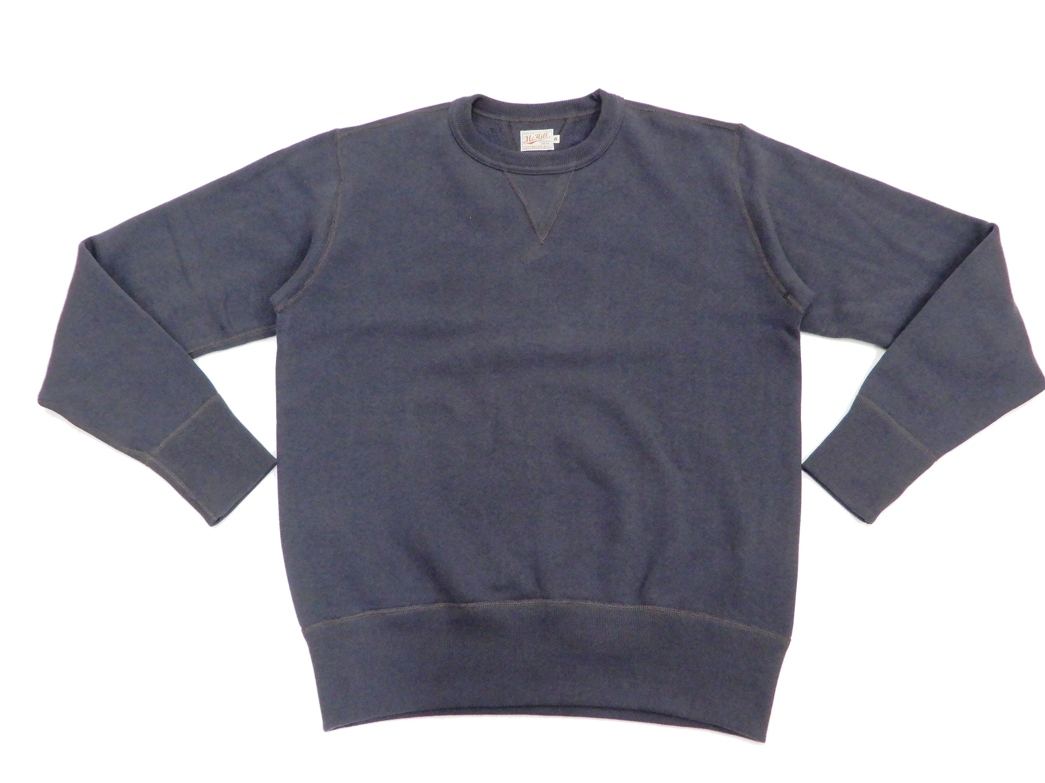 TOYS McCOY Sweatshirt Men's Casual Plain Sweat Shirt Loop-wheeled Vintage Style TMC2373 141 Faded Bluish-Gray