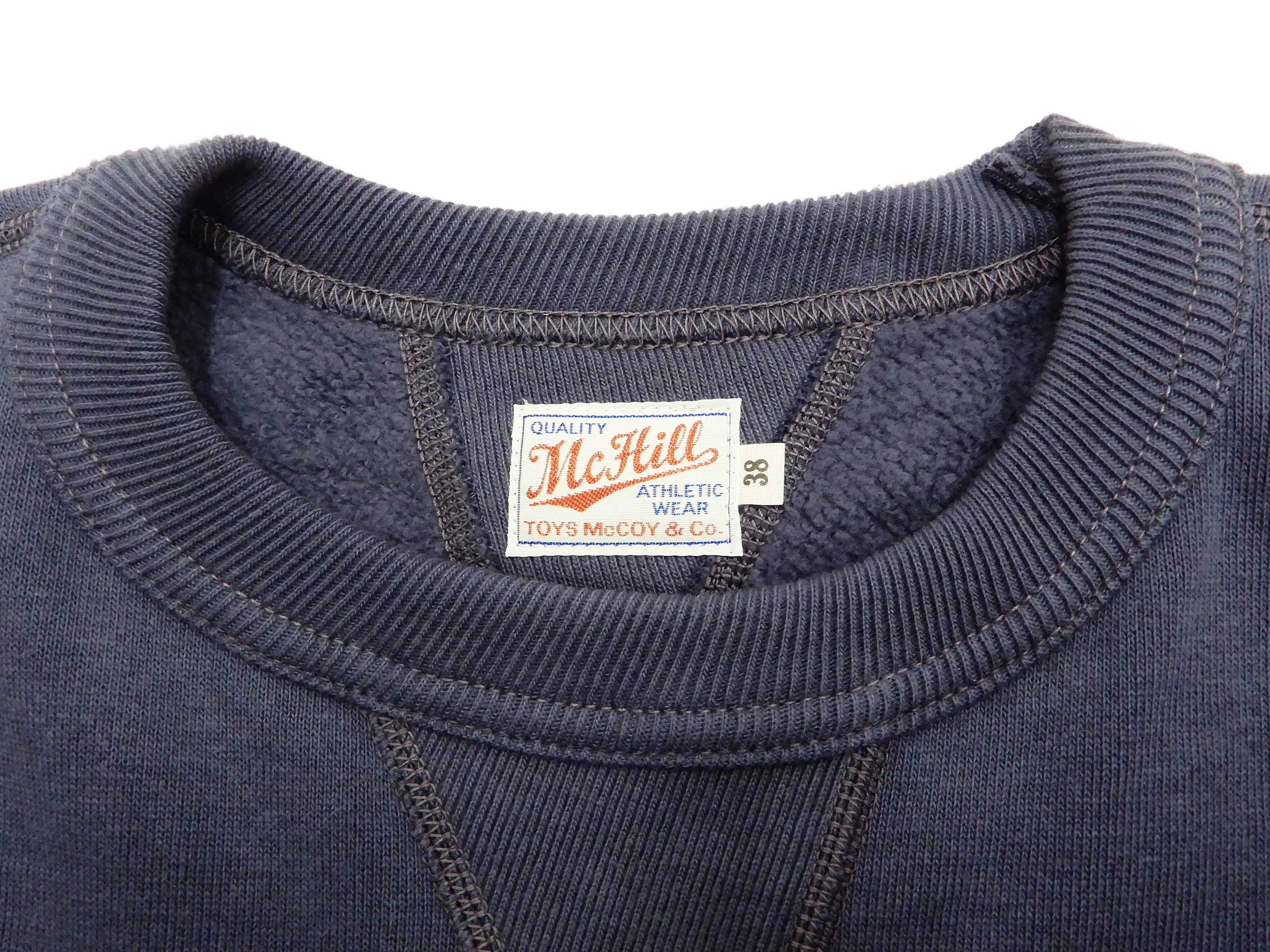 TOYS McCOY Sweatshirt Men's Casual Plain Sweat Shirt Loop-wheeled Vintage Style TMC2373 141 Faded Bluish-Gray