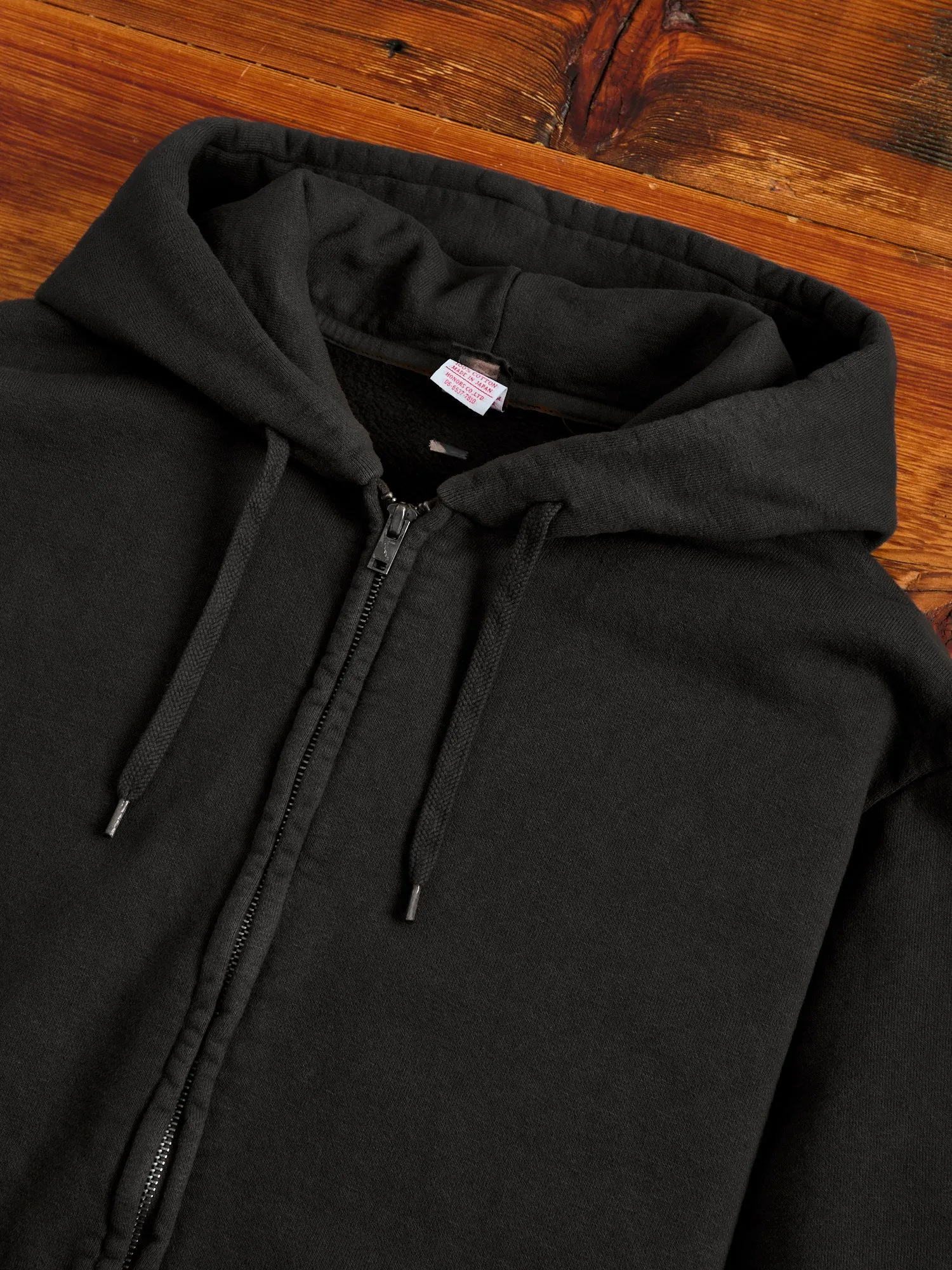 Tube Knit Zip Hoodie in Black