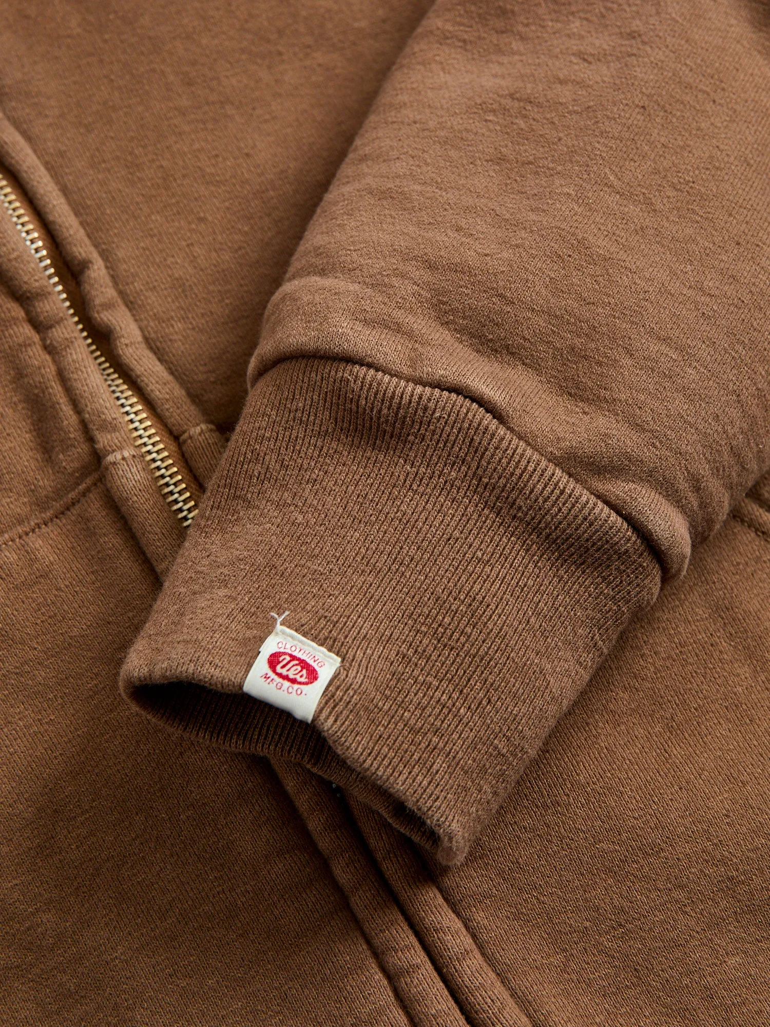 Tube Knit Zip Hoodie in Brown