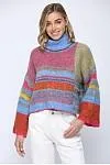 Turtle Neck Fuzzy Crop Sweater FW4124