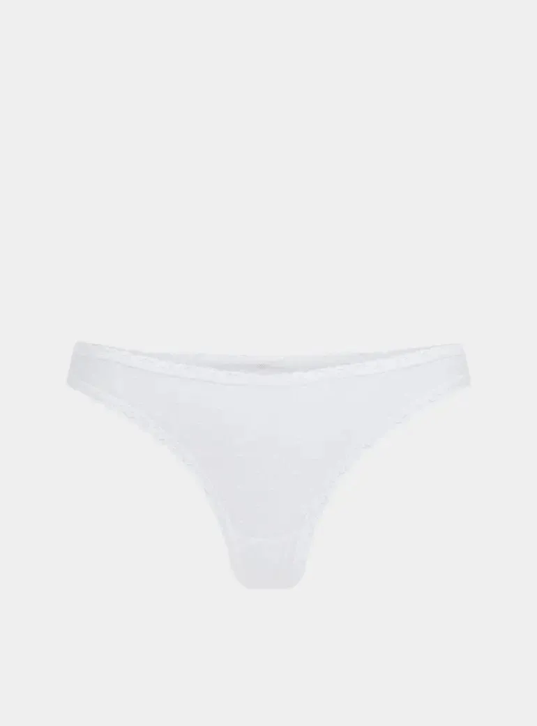 Ume Recycled-Lace Mid-Rise Briefs - Glacier White