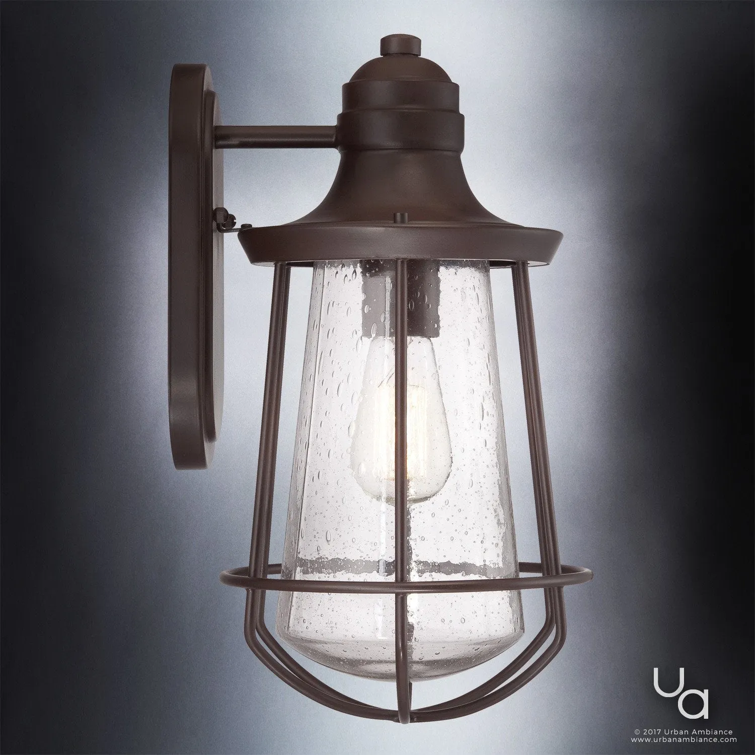 UQL1121 Vintage Outdoor Wall Light, 15"H x 8.5"W, Estate Bronze Finish, San Francisco Collection