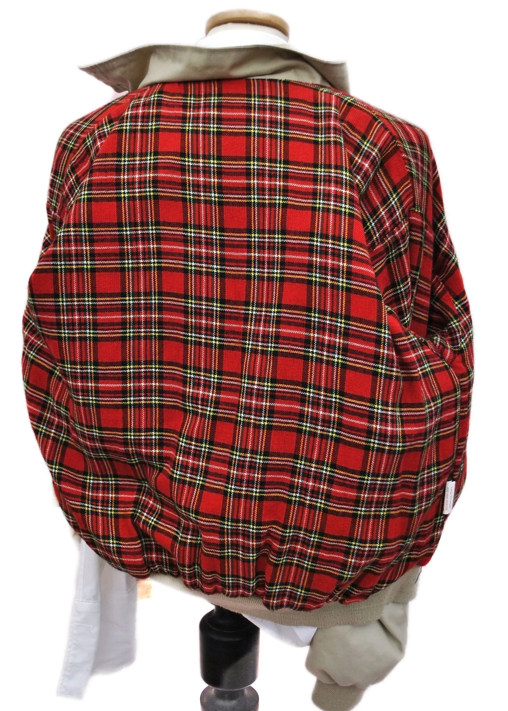 Vintage Mod Harrington Bomber Jacket • Tartan • Plaid Wool Lining