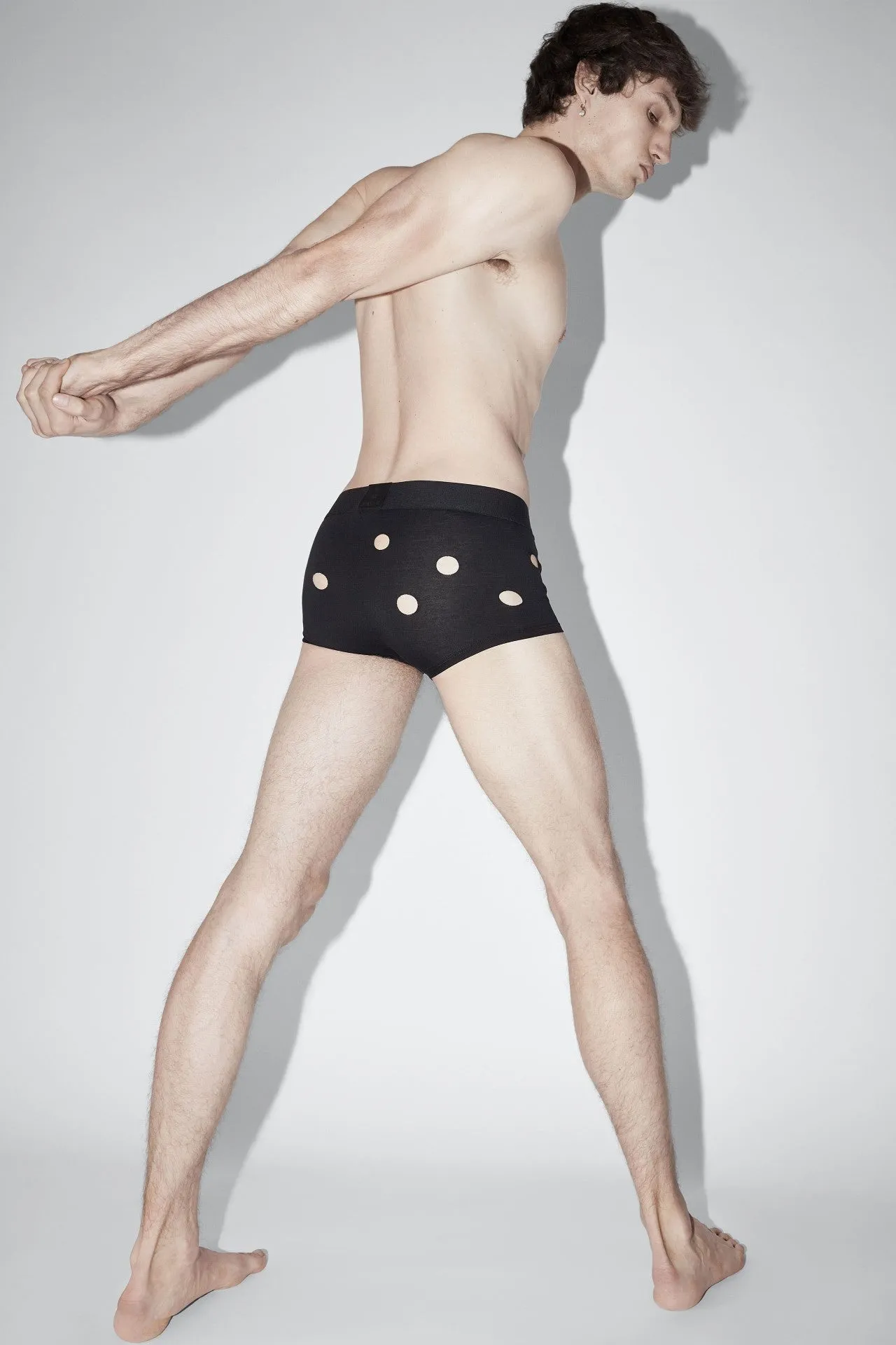 WE ARE SPASTOR BLACK BOXER BRIEF W/ HOLES