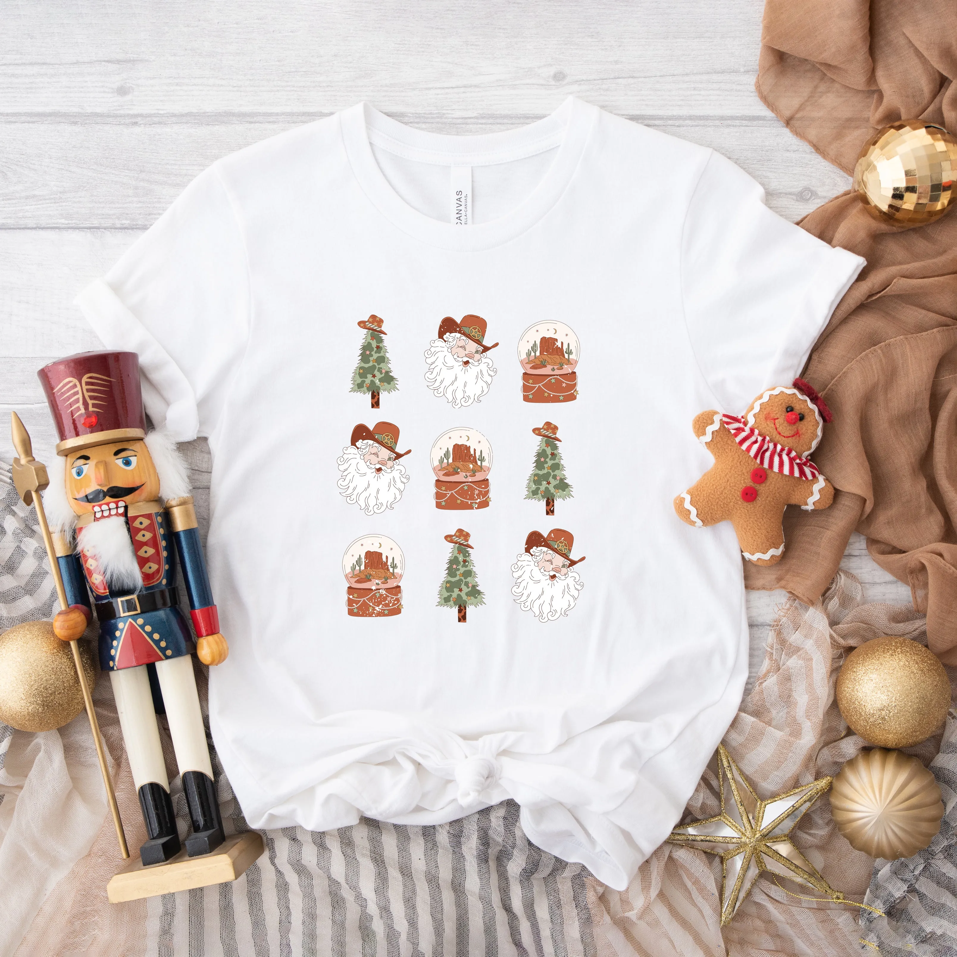 Western Santa Snowglobe | Short Sleeve Crew Neck