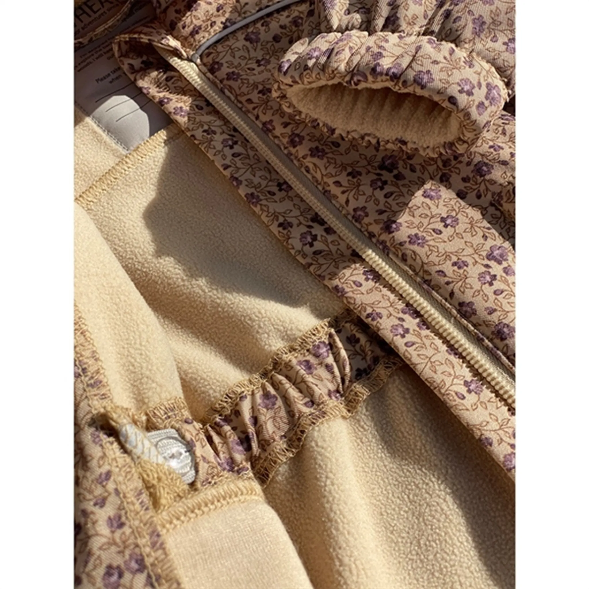 Wheat Softshell Lilac Flowers Jacket Elois