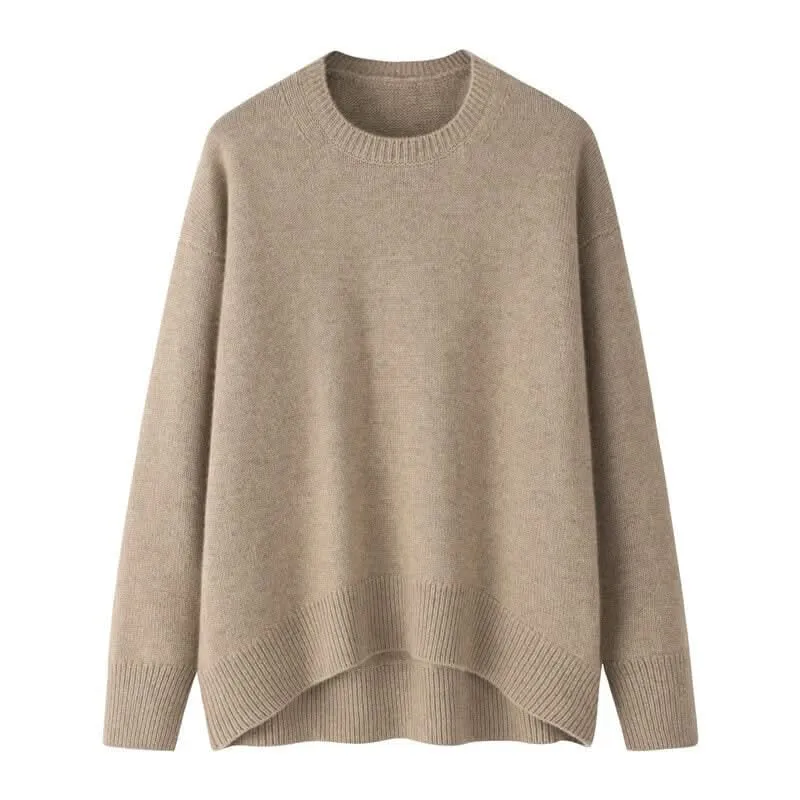 women's cashmere crew neck chunky sweaters