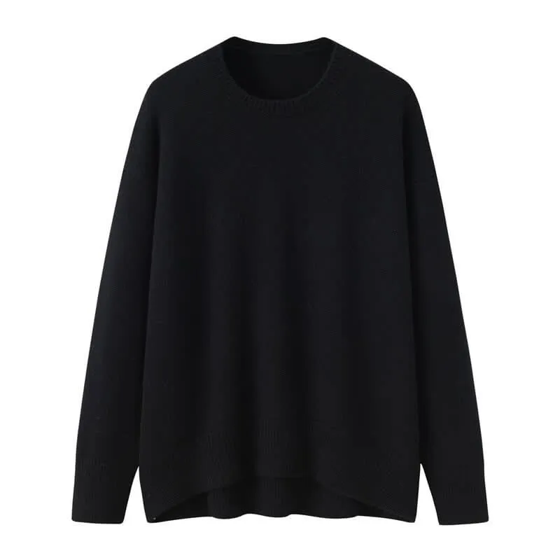 women's cashmere crew neck chunky sweaters