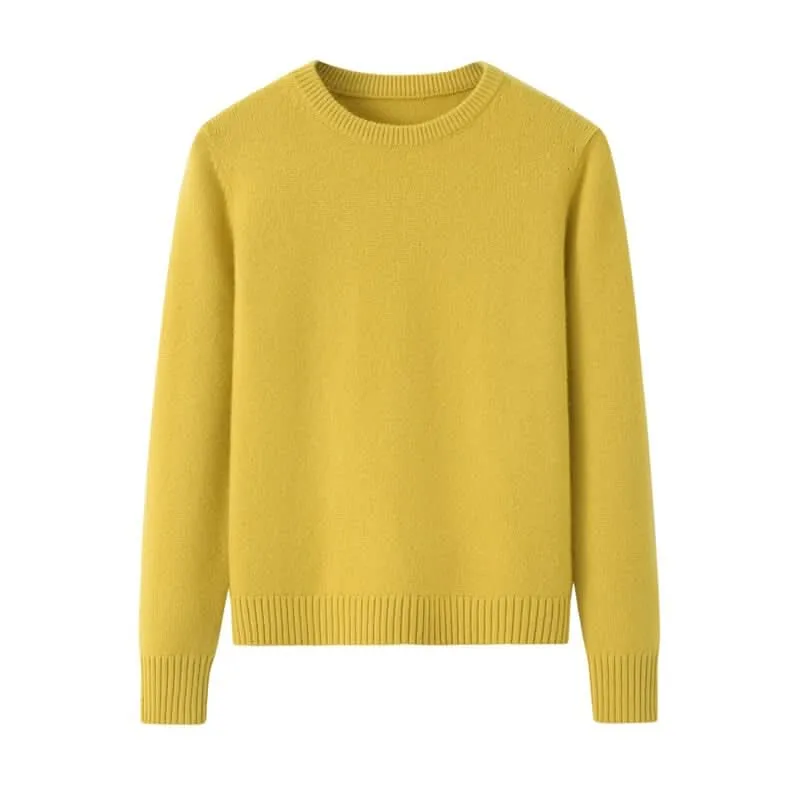 women's cashmere crew neck thicker sweaters