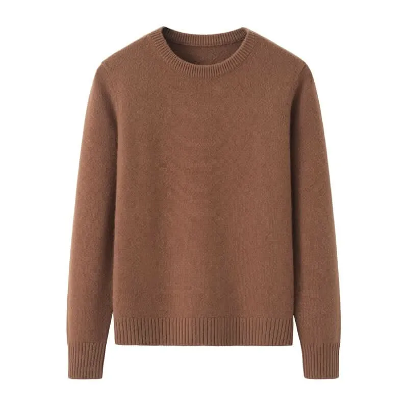 women's cashmere crew neck thicker sweaters