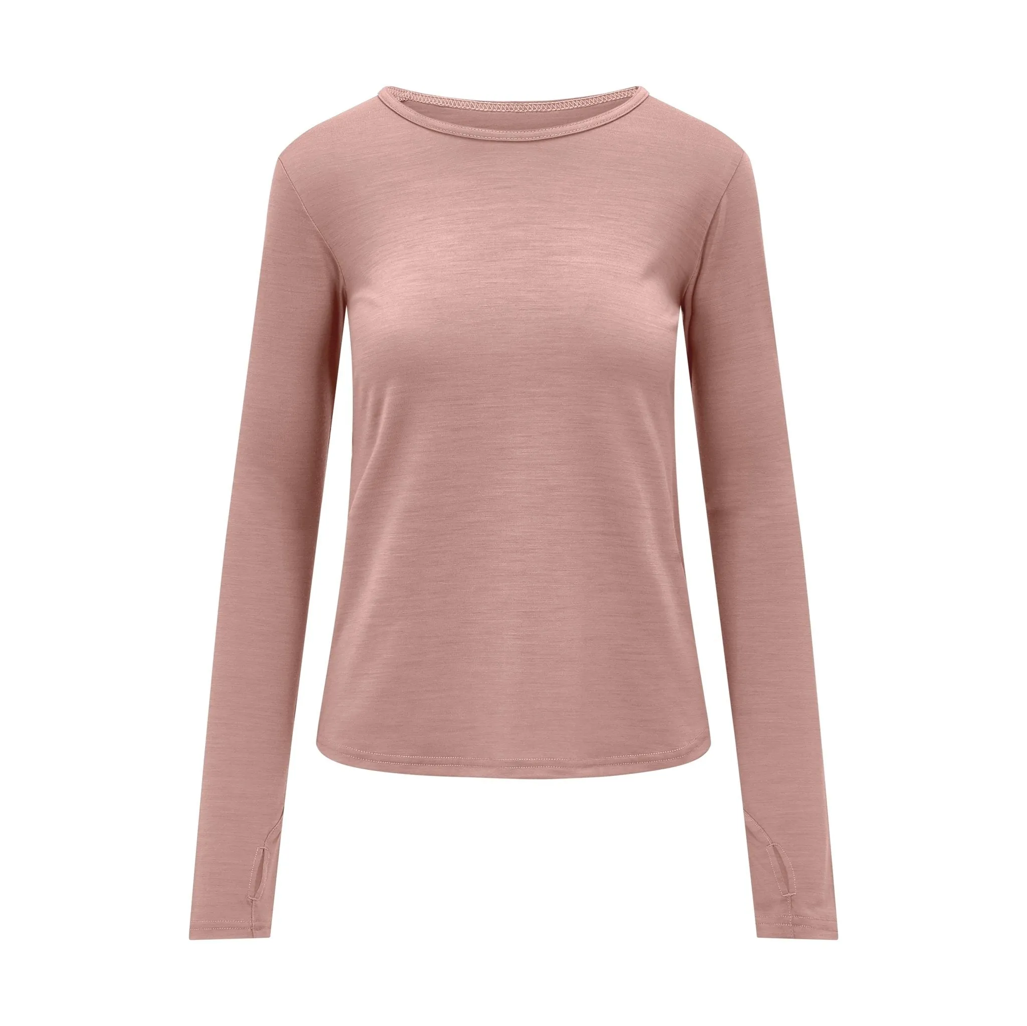 Womens Merino Long Sleeve, Dusky Rose