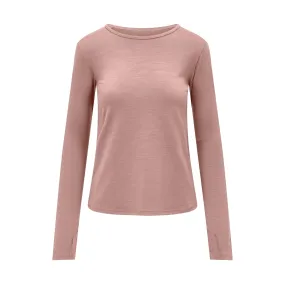 Womens Merino Long Sleeve, Dusky Rose