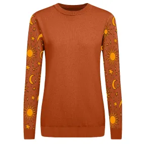 Women's orange brown vintage knitwear