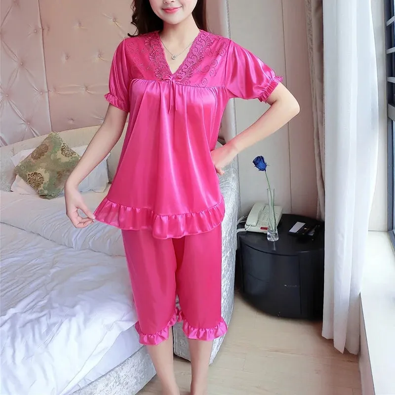 Women's Silky Nightgown Sleepwear Pajamas T696